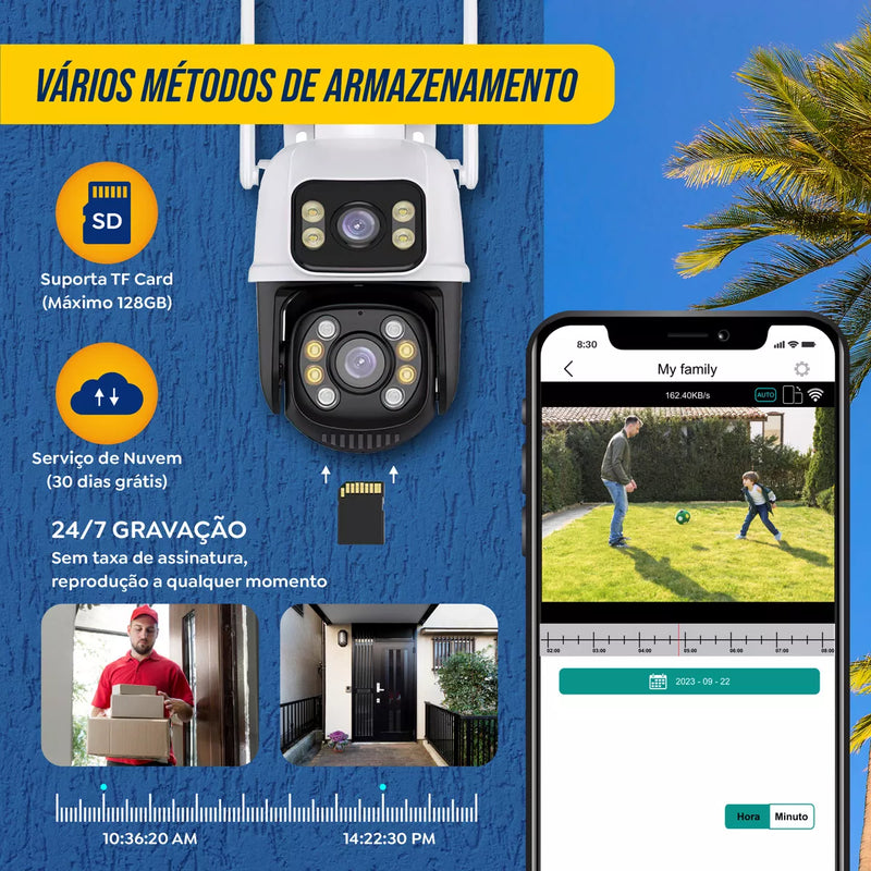 Kit 2 Câmera Segurança Ip A31 App Icsee Prova D'agua Lente