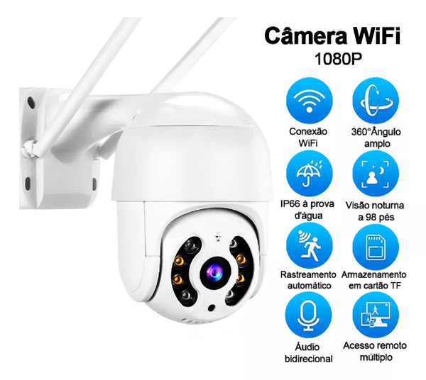 Câmera Externa Ip Prova D'água Infravermelho Externa Wifi Hd Icsee