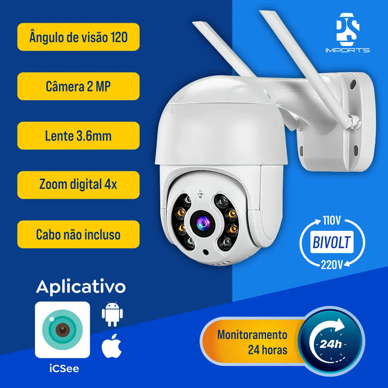 Kit 2câmera Ip Icsee Prova D'água Infravermelho Externa Wifi