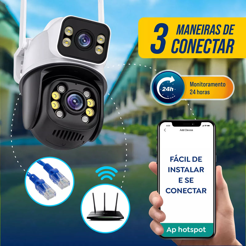 Kit 2 Câmera Segurança Ip A31 App Icsee Prova D'agua Lente