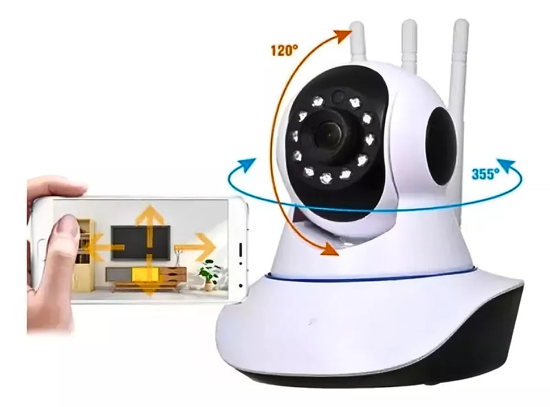 Camera Ip Segurança P2p 3 Antenas Wifi Visão Noturna Yoosee