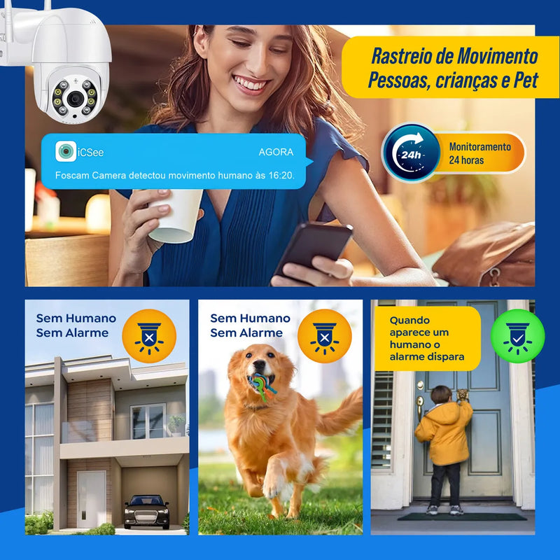 Kit 2câmera Ip Icsee Prova D'água Infravermelho Externa Wifi
