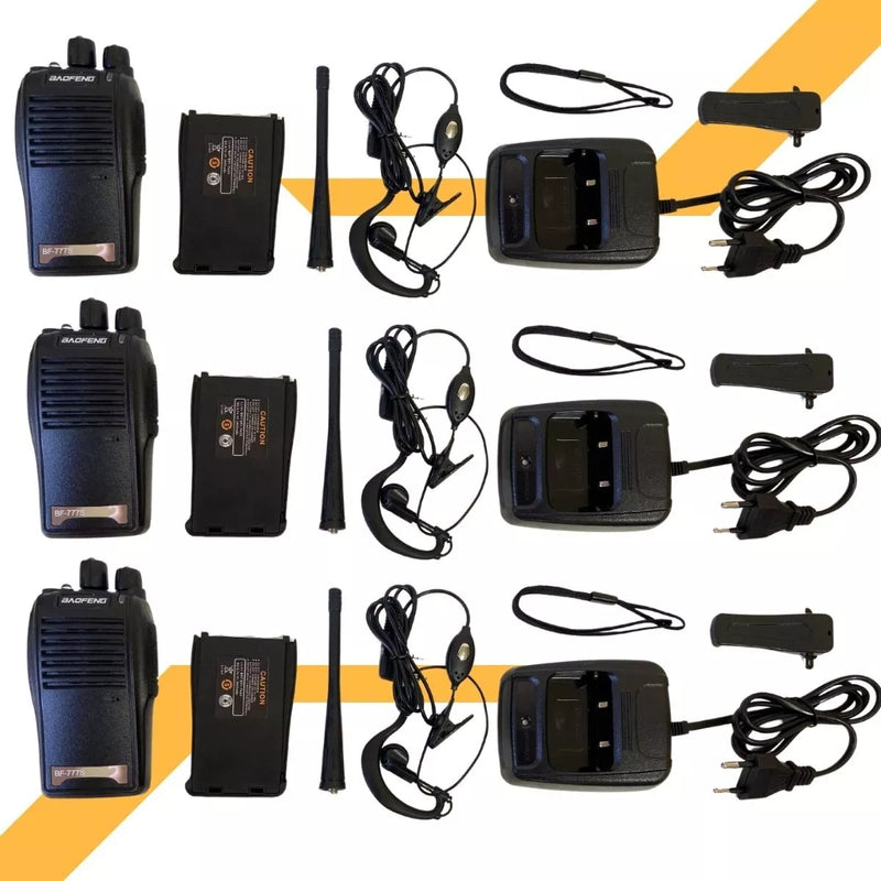 Kit 2 Radio Walk Talk Comunicador 16 Ch 12km Baofeng 777s Ht Bandas De Freqüência 400-470mhz Cor Preto