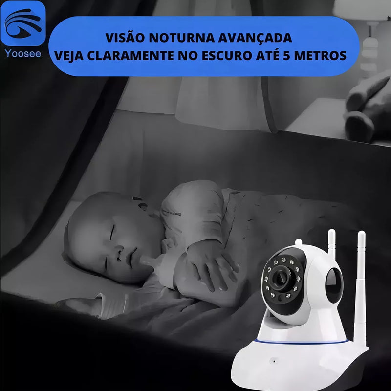Camera Ip Segurança P2p 3 Antenas Wifi Visão Noturna Yoosee